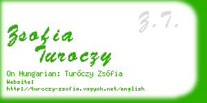 zsofia turoczy business card